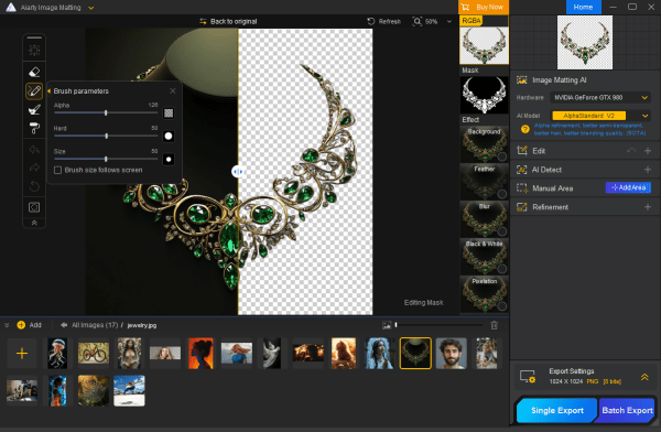 Aiarty Image Matting: Photographer's Secret to Streamlined and Flawless AI Background Removal